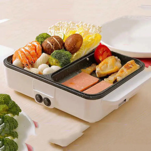 Multi-Function Mini Electric Grill and Hot Pot Cooker