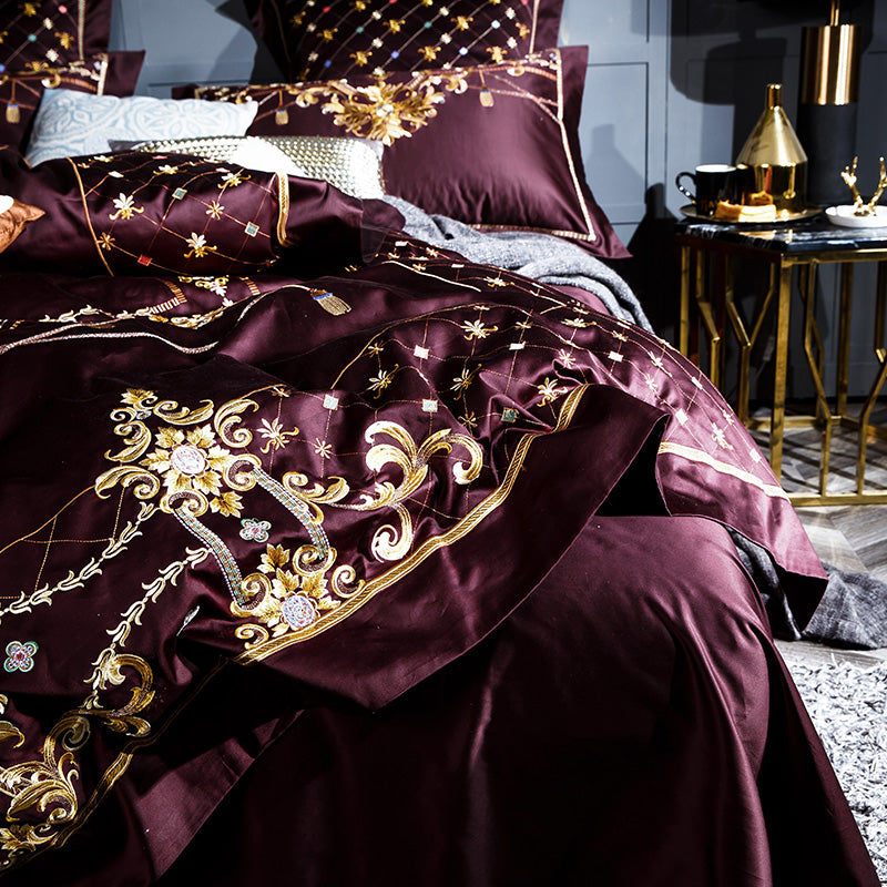 Egyptian Cotton 100S 500TC Embroidered Bedding Set