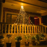LED Five-Pointed Star Waterfall Light for Outdoor Decor