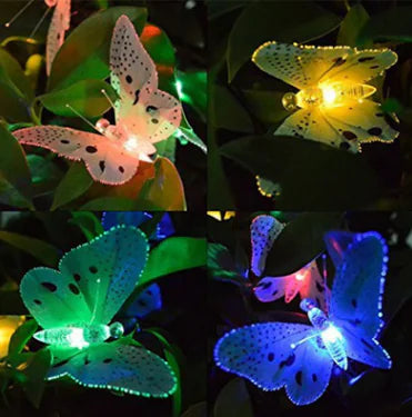Solar Butterfly String Lights for Outdoor Decor 12LED