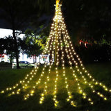 LED Five-Pointed Star Waterfall Light for Outdoor Decor