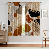 2pcs Aesthetic Abstract Leaves Geometric Curtains