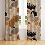 2pcs Aesthetic Abstract Leaves Geometric Curtains