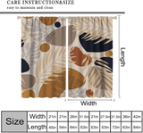 2pcs Aesthetic Abstract Leaves Geometric Curtains