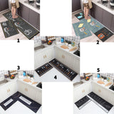 Long Cartoon Non-Slip Kitchen Mat, Washable Rugs Set