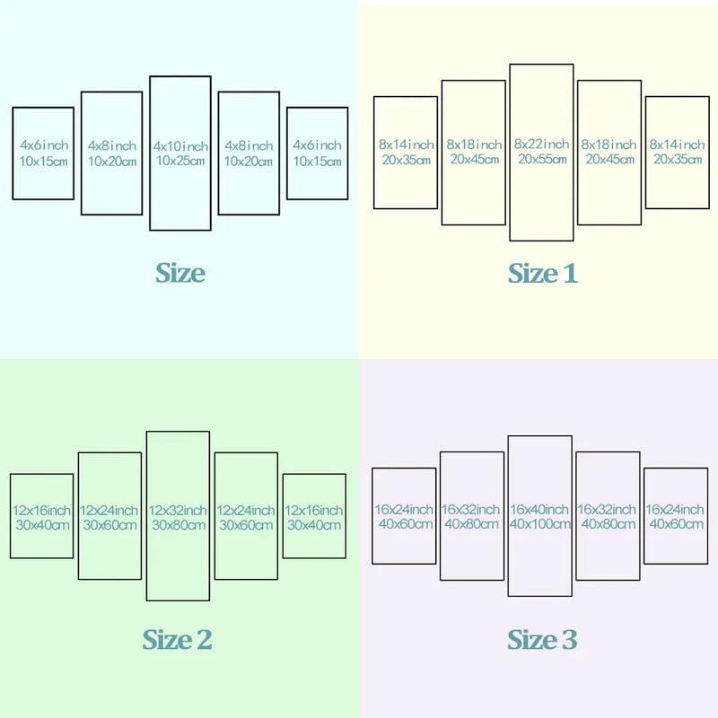 Canvas Wall Art, Five Panel Artwork