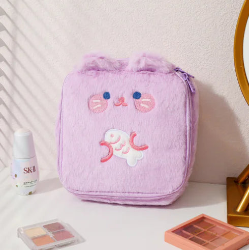 Cute Rabbit Plush Bear Square Cosmetic Storage Bag