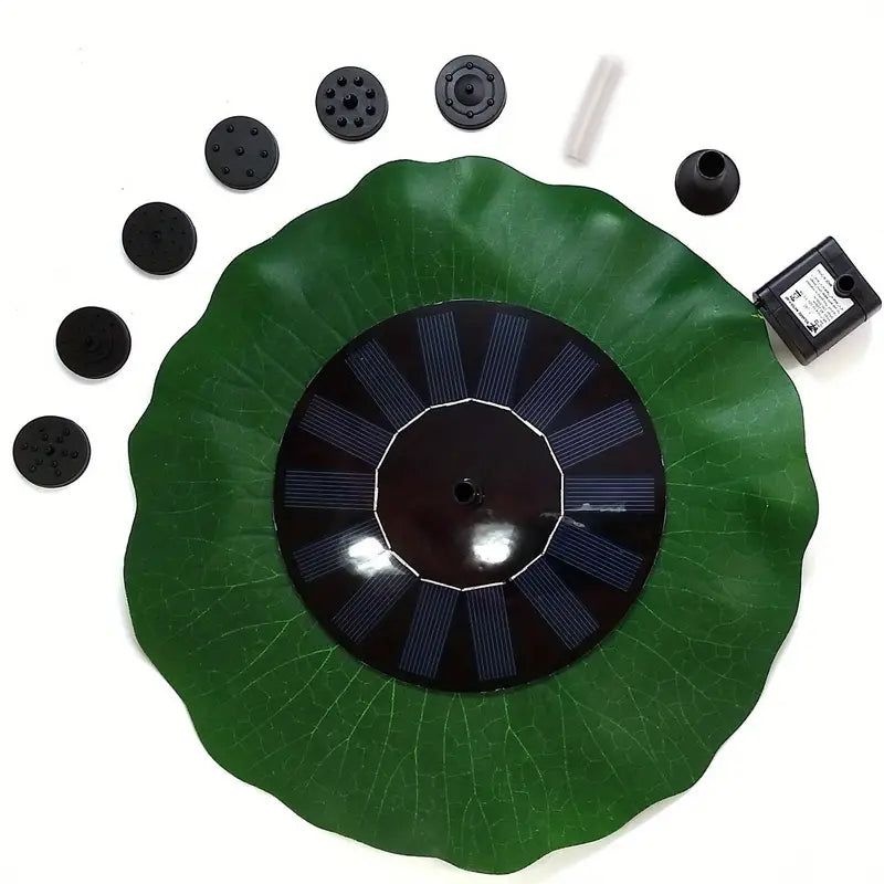 Solar Pump with Floating Lotus Flowers for Outdoor Decor