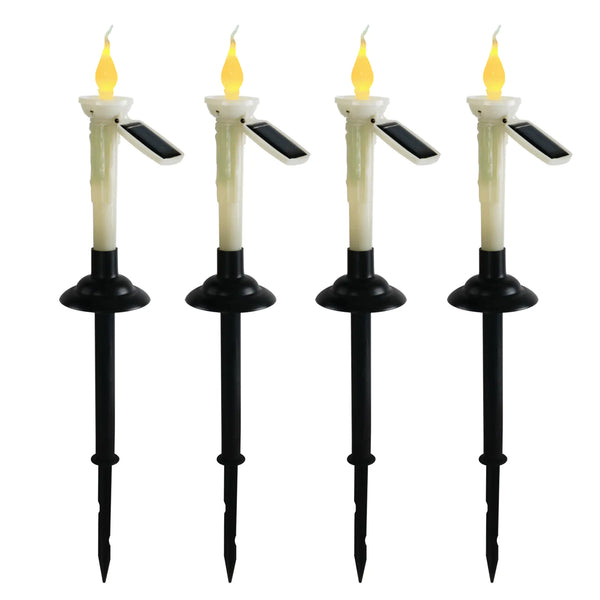 4 pcs Solar Candle Flicker Lights for Outdoor Decor