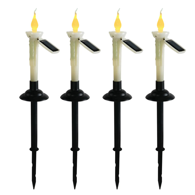 4 pcs Solar Candle Flicker Lights for Outdoor Decor