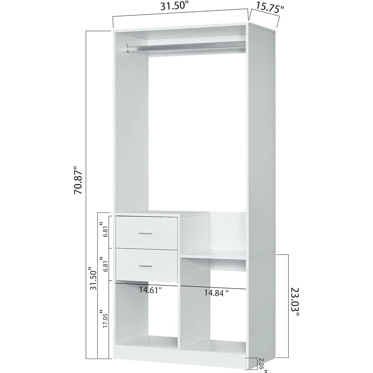 Elegant White Closet Organizer System
