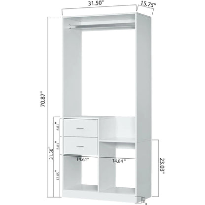 Elegant White Closet Organizer System