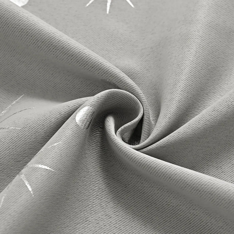 Modern Minimalist Single-Sided Silver Star Curtains