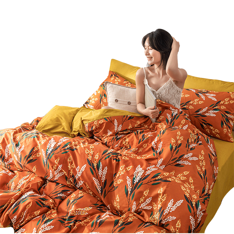 Four-Piece Cotton Bedding Set for Summer Dormitory