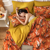 Four-Piece Cotton Bedding Set for Summer Dormitory