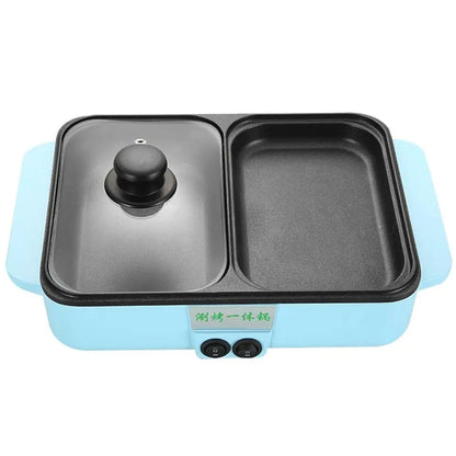 Multi-Function Mini Electric Grill and Hot Pot Cooker