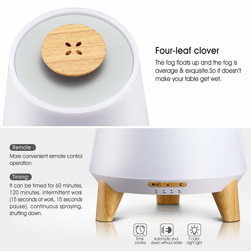 Bluetooth Speaker Aroma Diffuser Humidifier Wood Grain