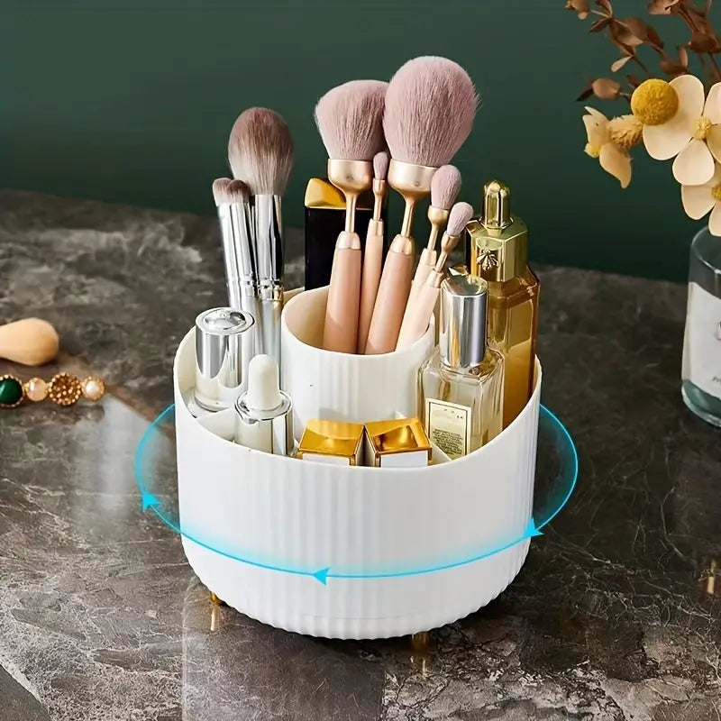 360 Rotating Cosmetic Storage Box with Divided Grid