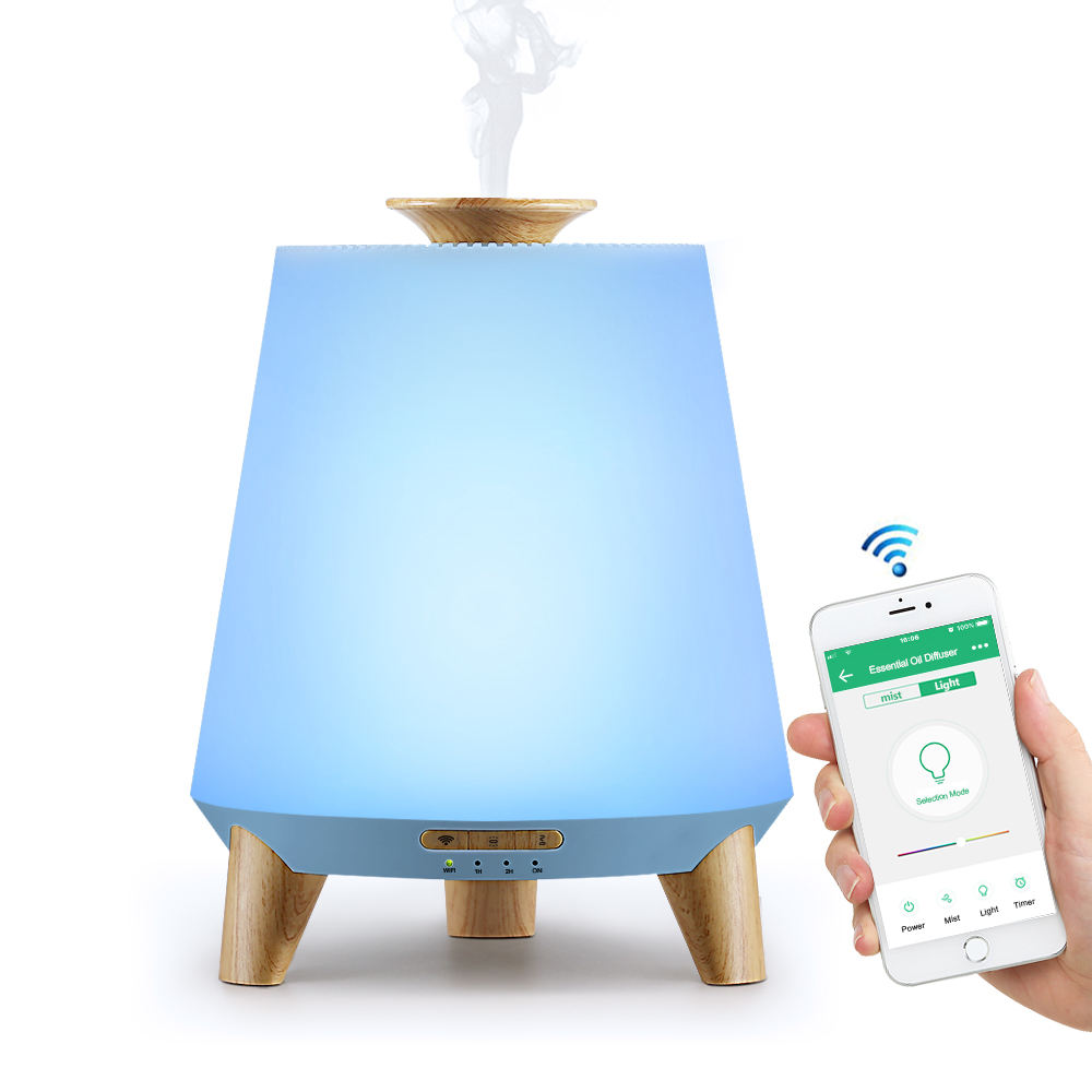 Bluetooth Speaker Aroma Diffuser & Humidifier with Wood Grain Finish