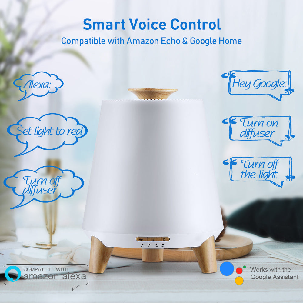 Bluetooth Speaker Aroma Diffuser & Humidifier with Wood Grain Finish