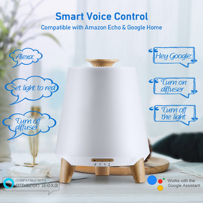 Bluetooth Speaker Aroma Diffuser & Humidifier with Wood Grain Finish