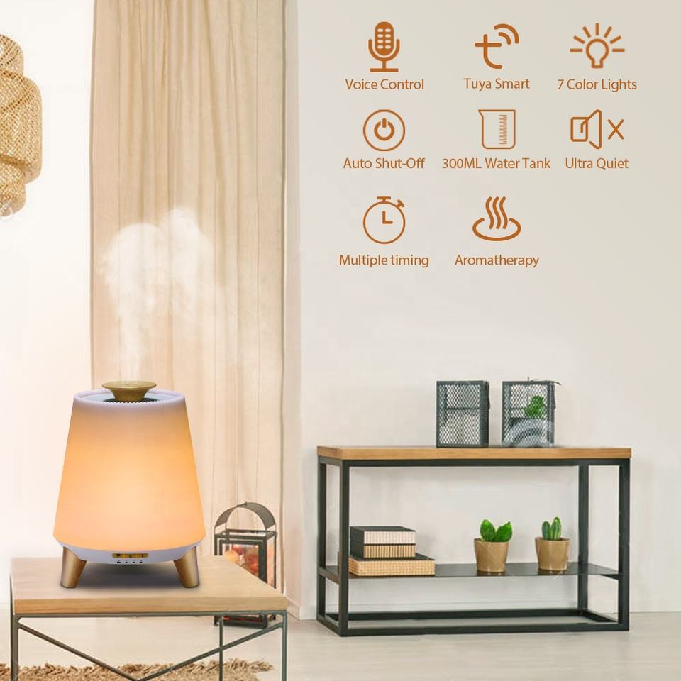 Bluetooth Speaker Aroma Diffuser & Humidifier with Wood Grain Finish