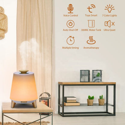 Bluetooth Speaker Aroma Diffuser & Humidifier with Wood Grain Finish