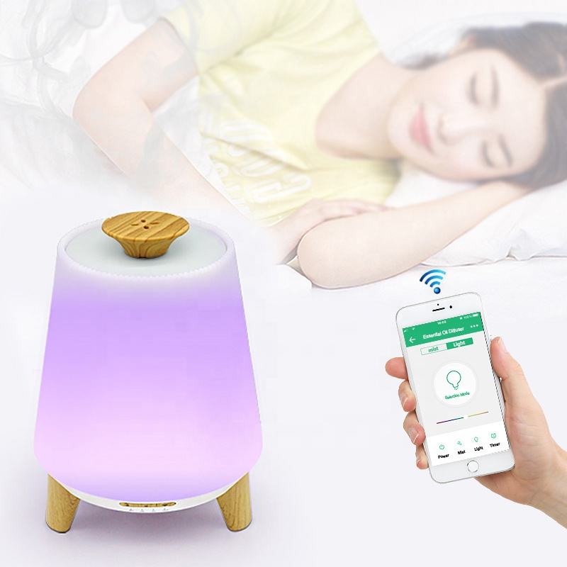 Bluetooth Speaker Aroma Diffuser Humidifier Wood Grain