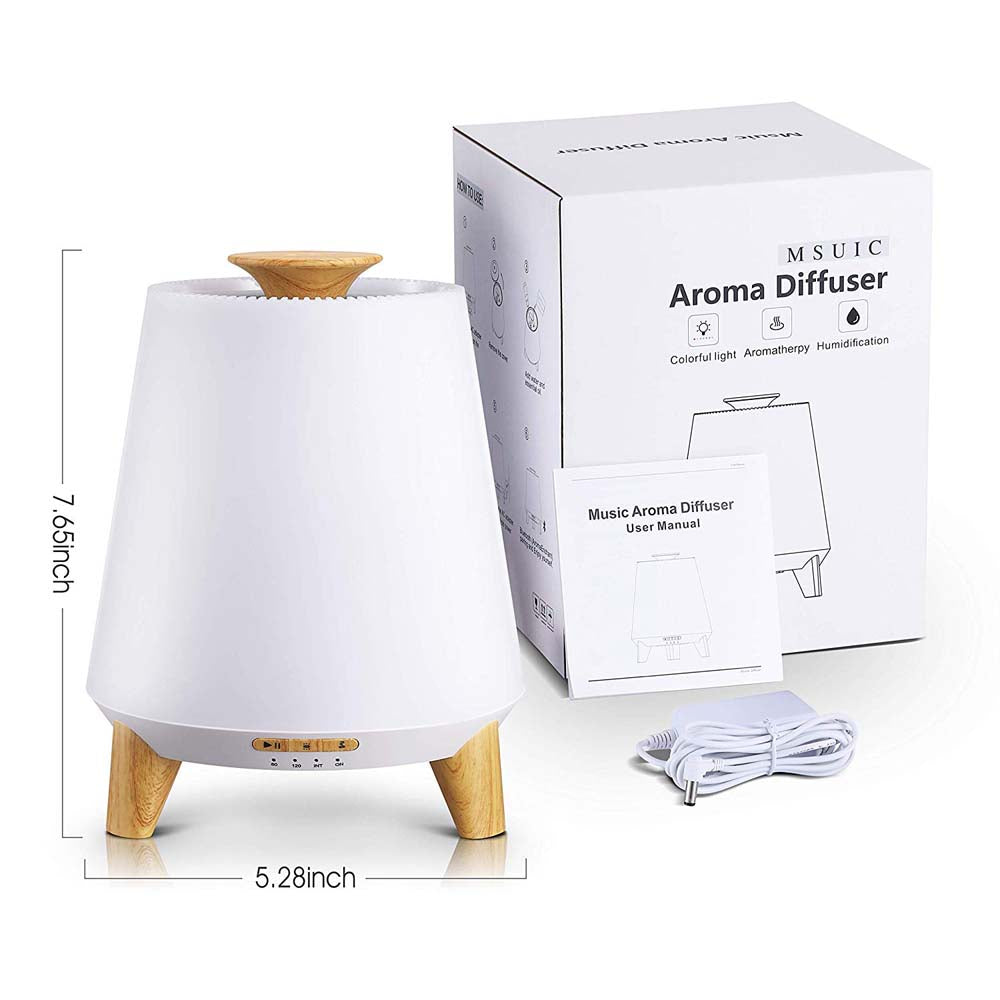Bluetooth Speaker Aroma Diffuser & Humidifier with Wood Grain Finish