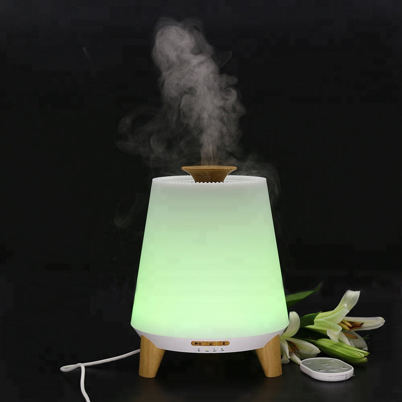 Bluetooth Speaker Aroma Diffuser Humidifier Wood Grain