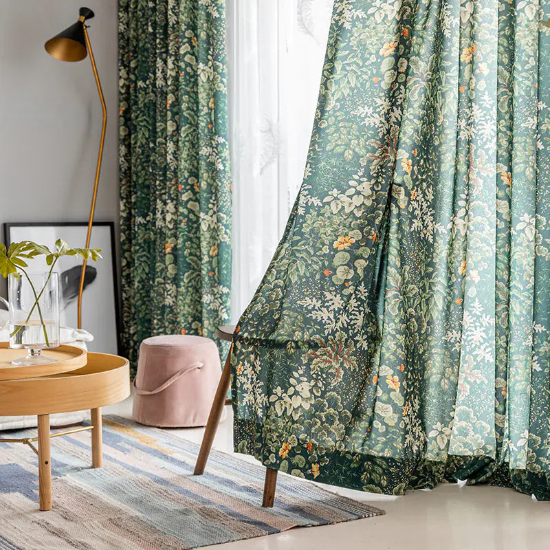 American Fresh Forest Green Plant Curtains