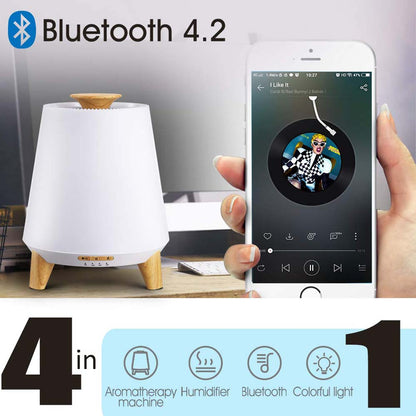 Bluetooth Speaker Aroma Diffuser & Humidifier with Wood Grain Finish