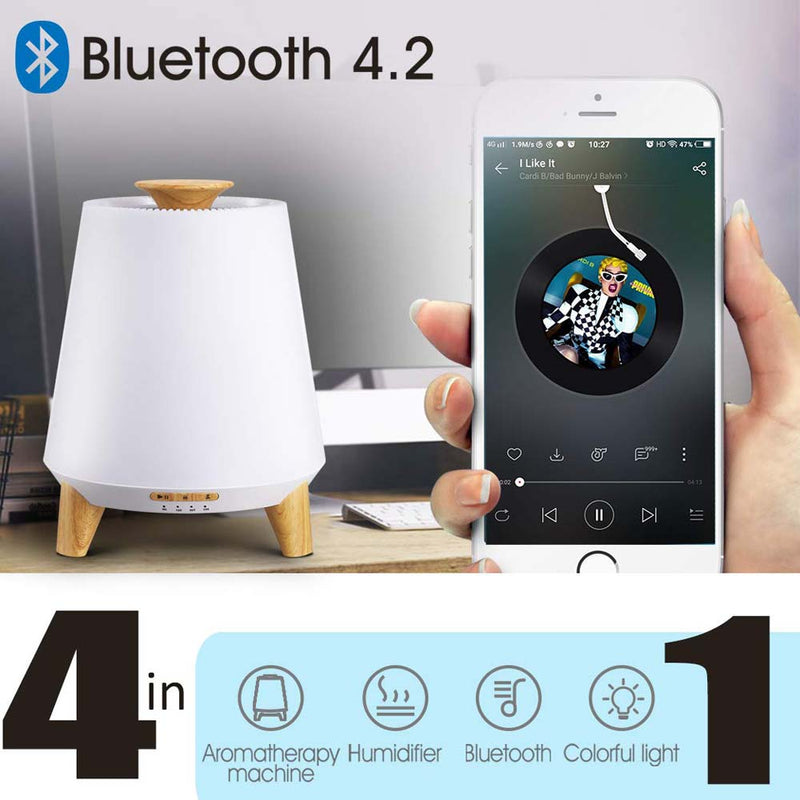 Bluetooth Speaker Aroma Diffuser Humidifier Wood Grain
