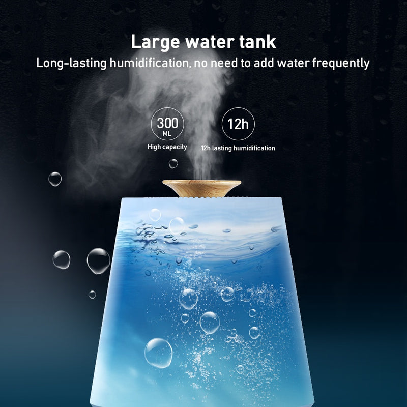 Bluetooth Speaker Aroma Diffuser Humidifier Wood Grain