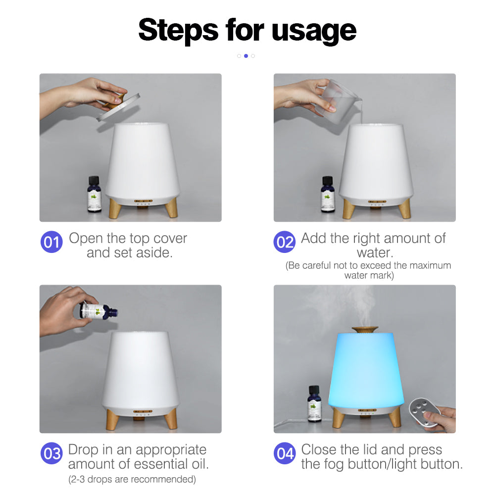 Bluetooth Speaker Aroma Diffuser & Humidifier with Wood Grain Finish