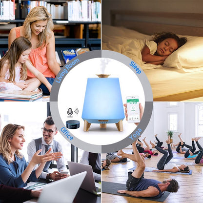Bluetooth Speaker Aroma Diffuser & Humidifier with Wood Grain Finish