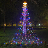 LED Five-Pointed Star Waterfall Light for Outdoor Decor