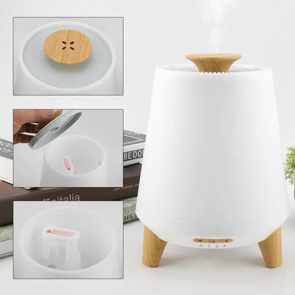 Bluetooth Speaker Aroma Diffuser Humidifier Wood Grain