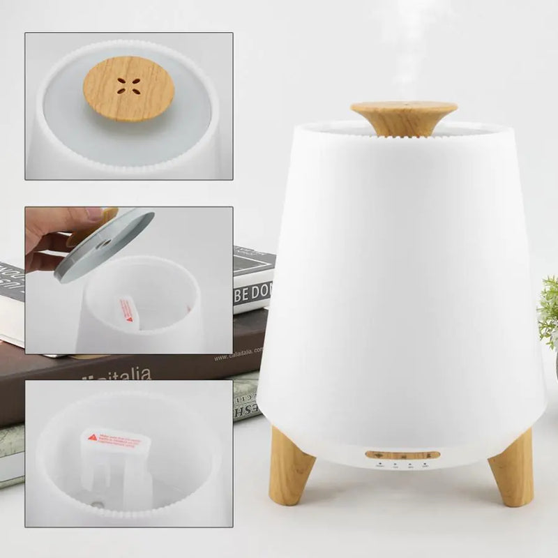 Bluetooth Speaker Aroma Diffuser Humidifier Wood Grain