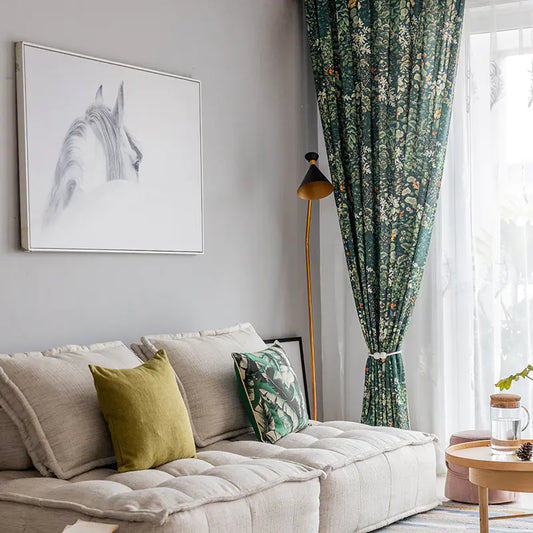 American Fresh Forest Green Plant Curtains