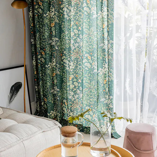 American Fresh Forest Green Plant Curtains