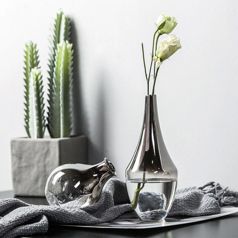 Modern Minimalist Glass Flower Vase for Home Decor