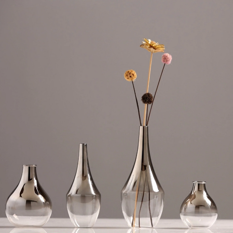 Modern Minimalist Glass Flower Vase for Home Decor