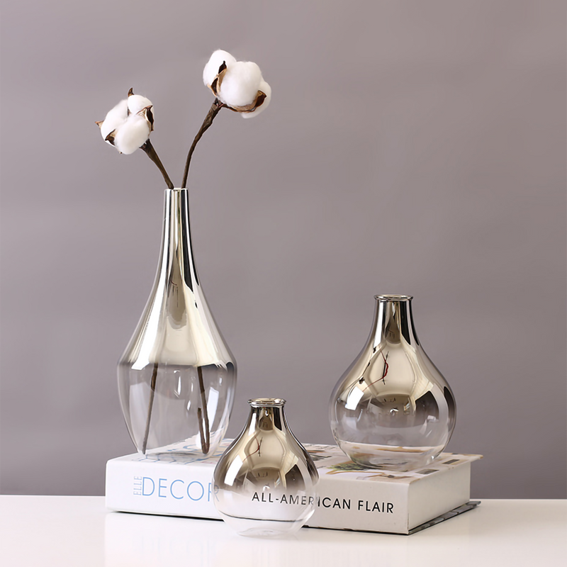 Modern Minimalist Glass Flower Vase for Home Decor