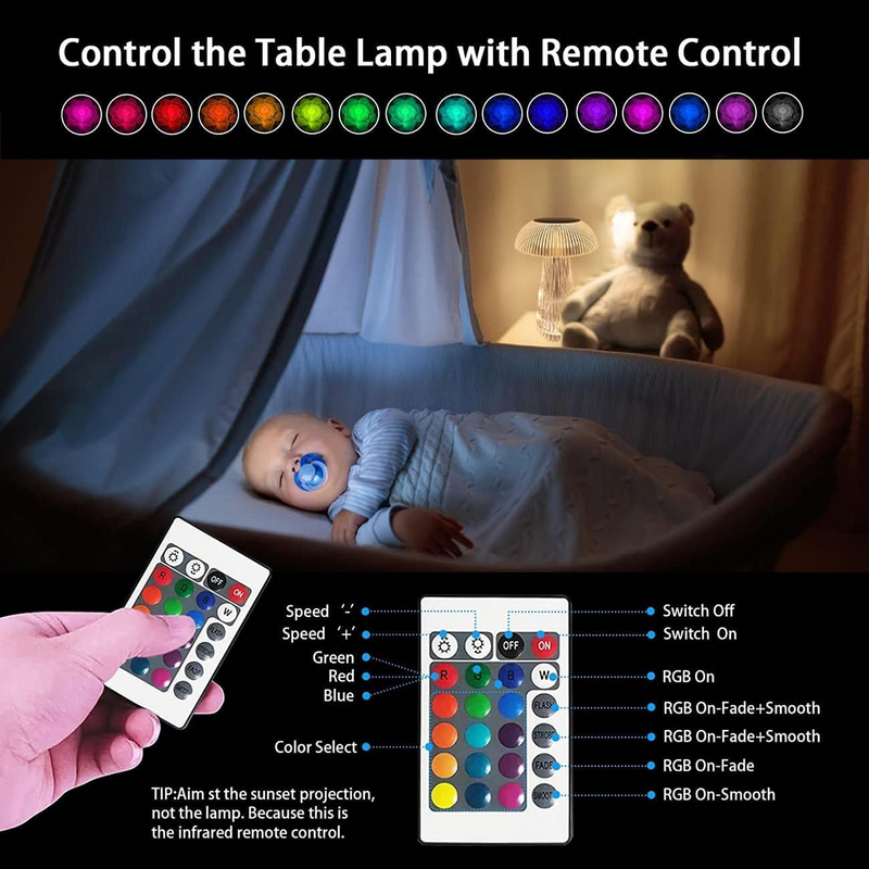 Mushroom Crystal Table Lamp - Colorful Touch Light