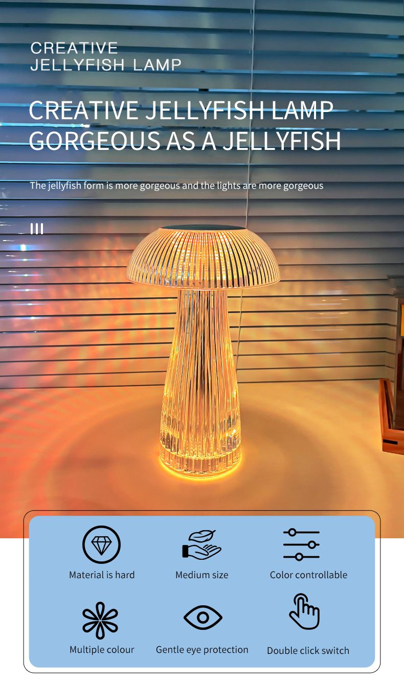 Mushroom Crystal Table Lamp - Colorful Touch Light