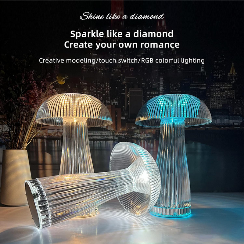 Mushroom Crystal Table Lamp - Colorful Touch Light