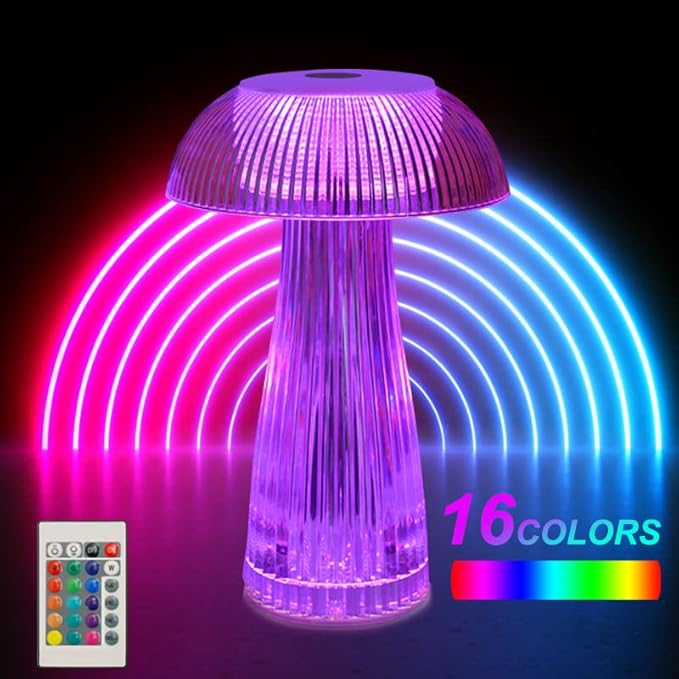Mushroom Crystal Table Lamp - Colorful Touch Light