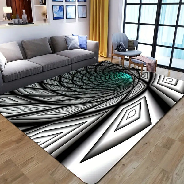3D Swirl Illusion Rug Entry Floor Mat for Home Decor