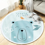 Round Cartoon Floor Mat for Children's Bedroom Decor